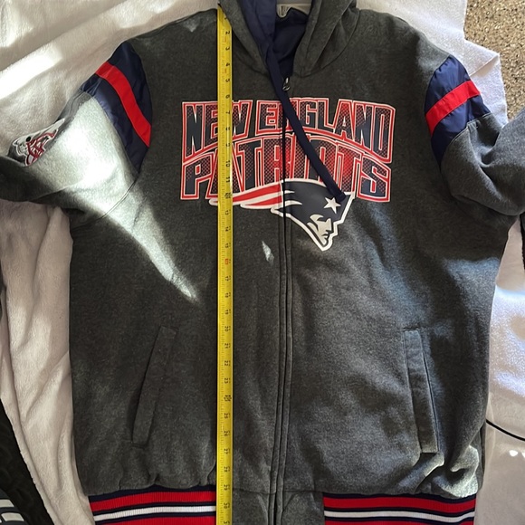 Navy/Heathered Charcoal New England Patriots Fast Pace Reversible Full-Zip - Picture 12 of 15